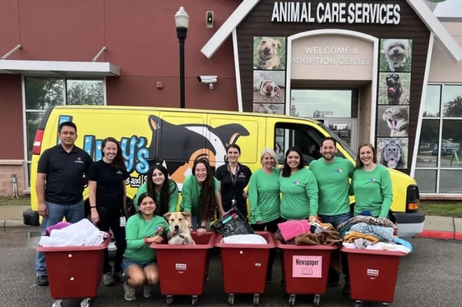 On Nov. 29, Lucy’s Doggy Daycare and Spa delivered blankets to San Antonio Animal Care Services to help keep shelter animals warm during cold days this fall and winter.